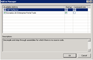 Visual Studio Add In manager dialog